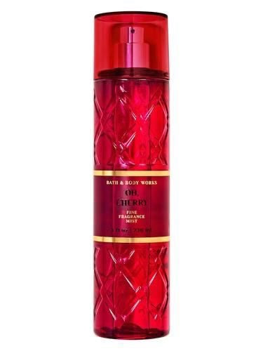 eliteessence Bath & Body Works Oh Cherry fine fragrance mist in a textured red bottle with elegant gold accents.