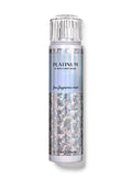 eliteessence Bath & Body Works Platinum fine fragrance mist in a shimmering silver bottle with a clear cap.