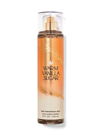 eliteessence Bath & Body Works Warm Vanilla Sugar fragrance mist in a clear spray bottle with gold accents